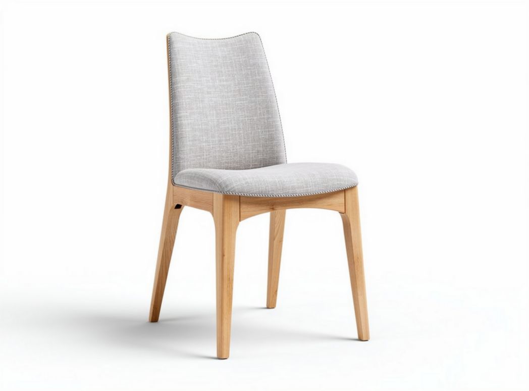 Sedia da pranzo in legno con rivestimento grigio dimensioni 45 x 50 x 90cm
