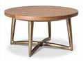 Tavolino rotondo in legno con base in metallo 80 x 80 x 45cm