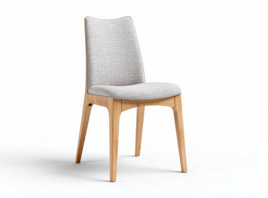Sedia da pranzo in legno con rivestimento grigio dimensioni 45 x 50 x 90cm