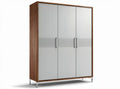 Armadio a quattro ante in legno e metallo grigio 160 x 50 x 200cm